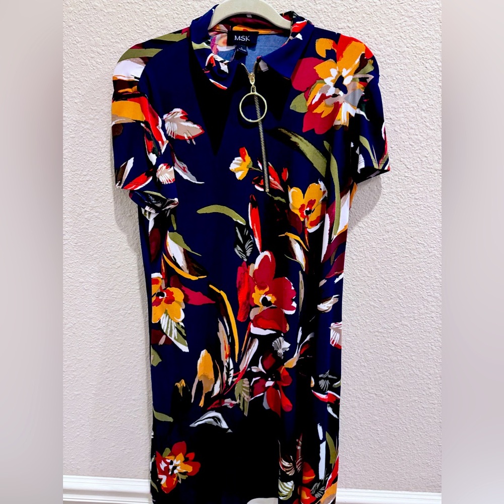 MSK Swing/A-Line Short Sleeve Dress, Size Large